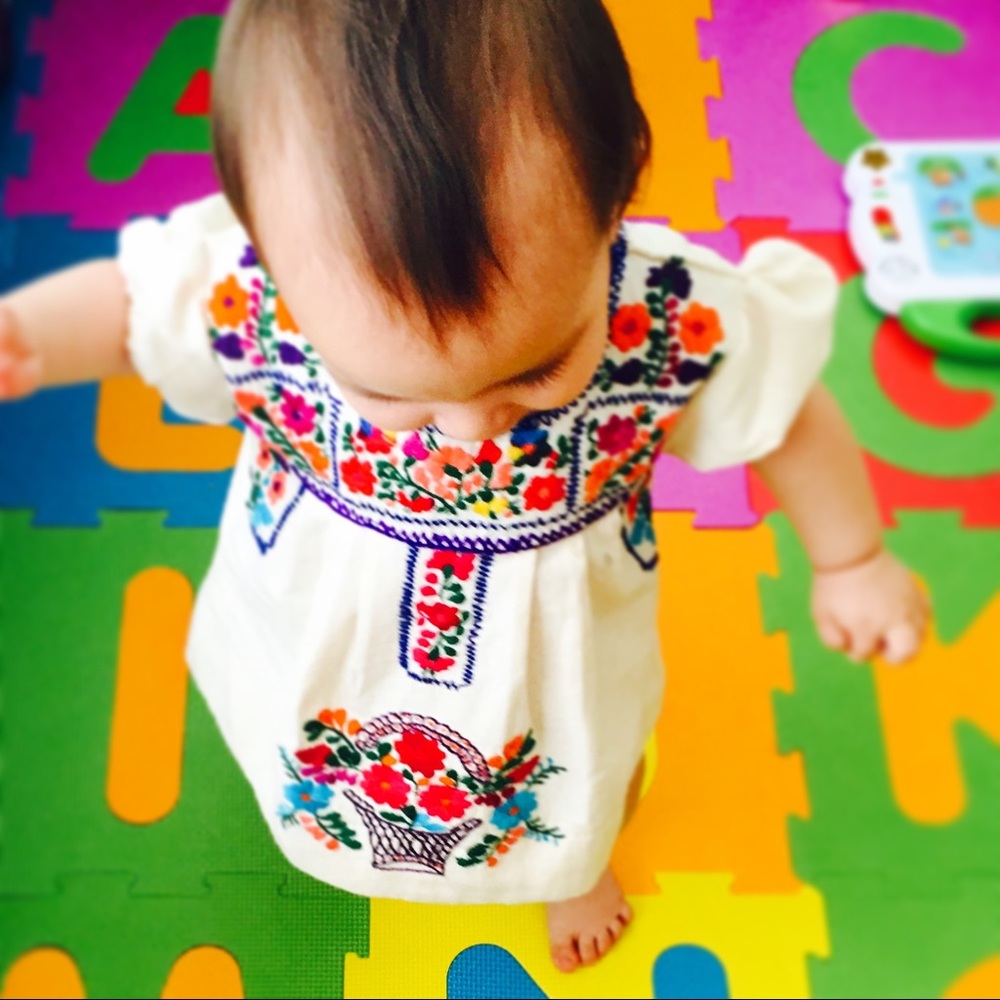 Mexican Baby Dress Embroidered Handmade